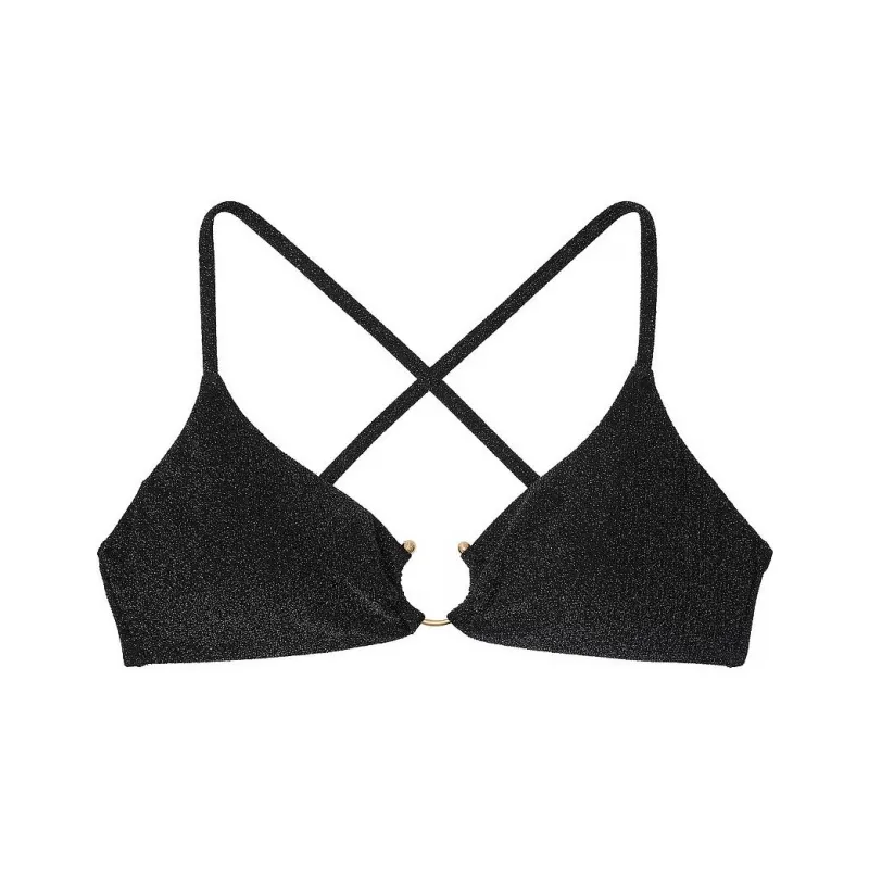 Victoria's Secret Shimmer Bralette Bikini Top / Black Bikini Women's Black-0