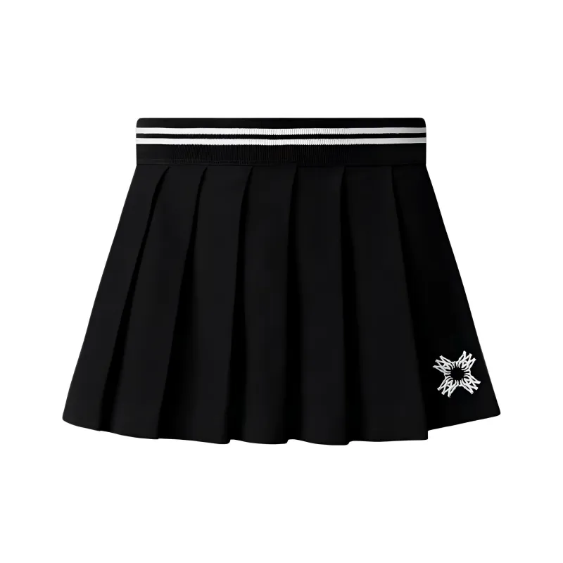 AMIRI Logo Embroidered Pleated Mini Skirt-0