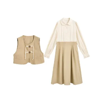 ZIHAN Two Piece Skirt Sets Women's Khaki