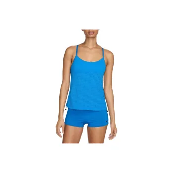 Nike Essential Women's Layered Tankini Top Split Swimsuit Women's Blue