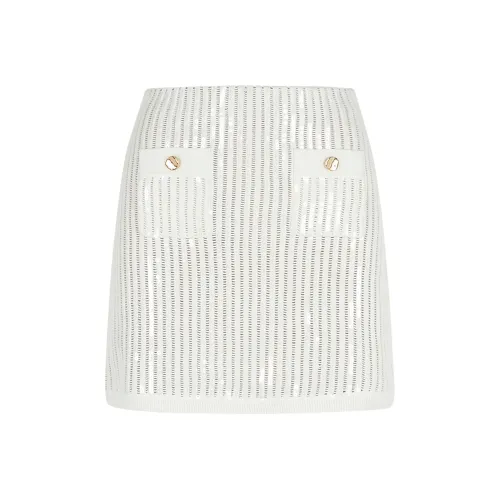 Self portrait Sequined Crochet Mini Skirt