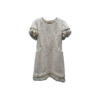 CHANEL 19S Beach Collection Short Sleeved Dress Women's Beige