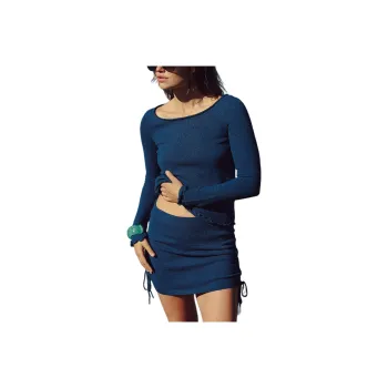 FREE PEOPLE Cabo Sweater Skirt Set Skirt Set Women's Poseidon/God Of The Sea