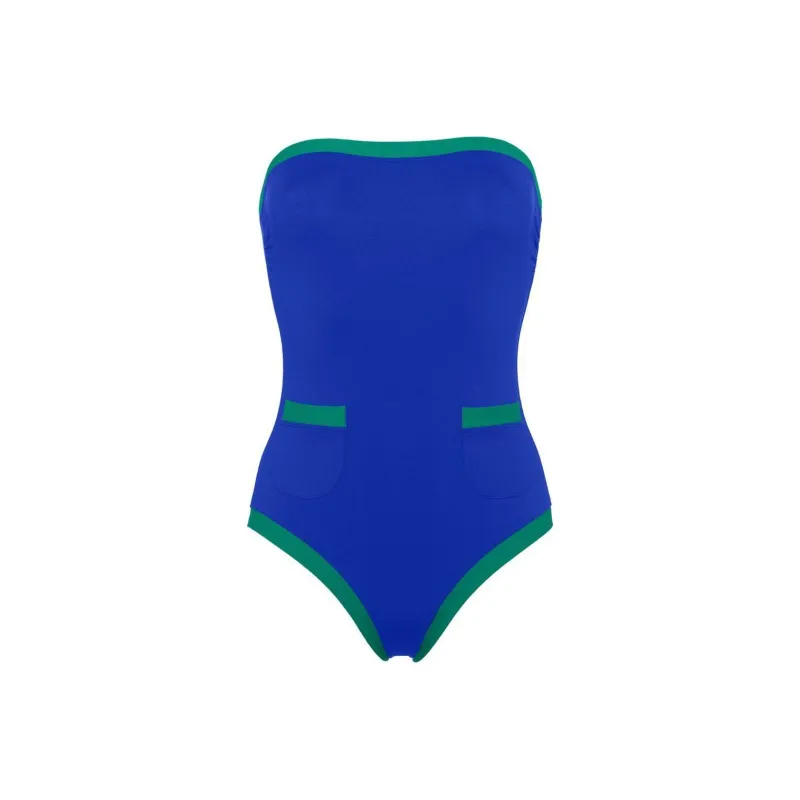 Eres Noche Contrast trim Bustier Swimsuit-0