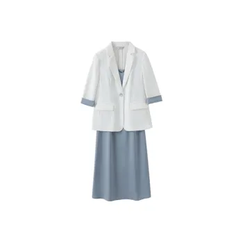 IHIMI Two Piece Skirt Sets Women's White+Blue