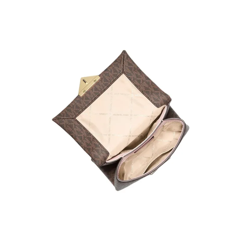 MICHAEL KORS MK Cece Coated Canvas Crossbody Bag, Shoulder Bag Regular Women's Brown & Pink-2