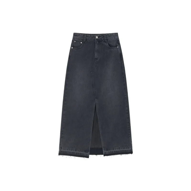 GAP Casual Long Skirts Women's Washed Black-0