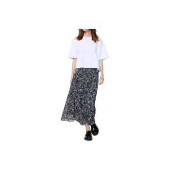 UNIQLO Casual Long Skirts Women's Navy Blue