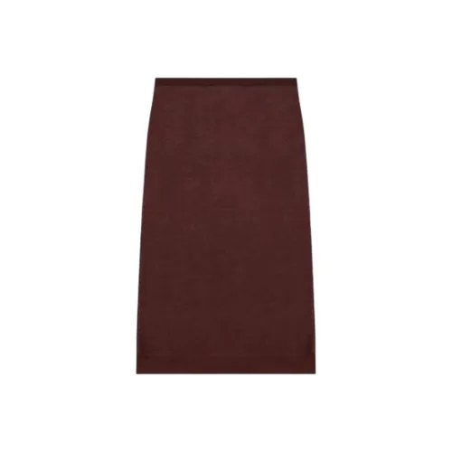 SAINT LAURENT Knit Pencil Skirt 'Chocolate'