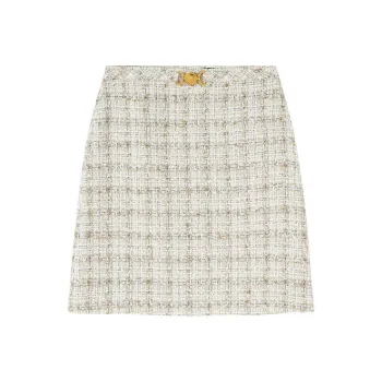VERSACE Checked Tweed Mini Skirt
