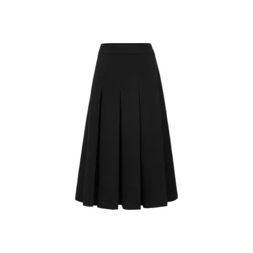 TAMMY TANGS 블랙 여성 캐주얼 롱 스커트