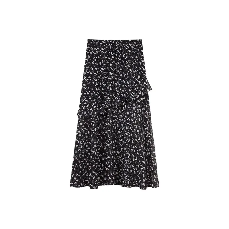 HDFULERN Casual Long Skirts Women's Jacquard-0