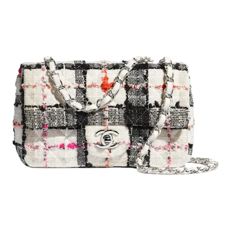 CHANEL Canvas Flap Bag, Chain Bag, Crossbody Bag, Shoulder Bag Women's Multicolor-0