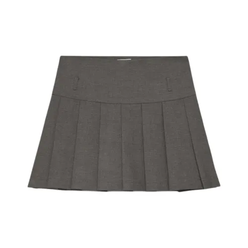 ARITZIA FW24 Sunday Best Pav Pleated Skirt Casual Short Skirts Women's Heather Charcoal/Stone Phoebe Zhennan Charcoal