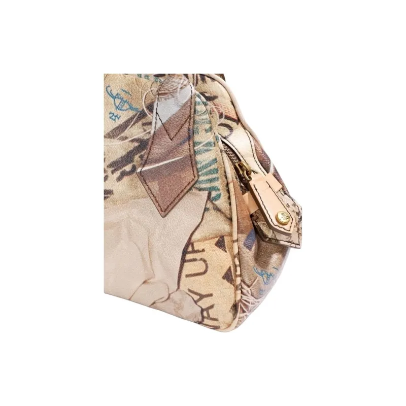 Vivienne Westwood Plant Leather Shoulder Bag, Crossbody Bag, Handbag Trumpets Women's Brown-4