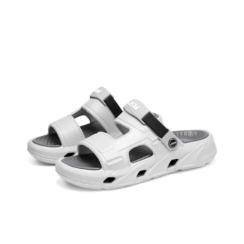 JEANSWEST Beach Sandals Men Black Warrior/Khaki Brown/Lunar Gray-16