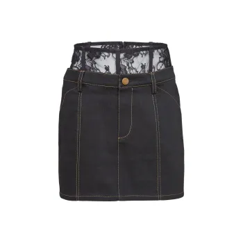Fleur Du Mal Lace waistband Mini Skirt