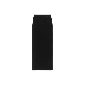 COURREGES Tube Rib Knit Long Skirt