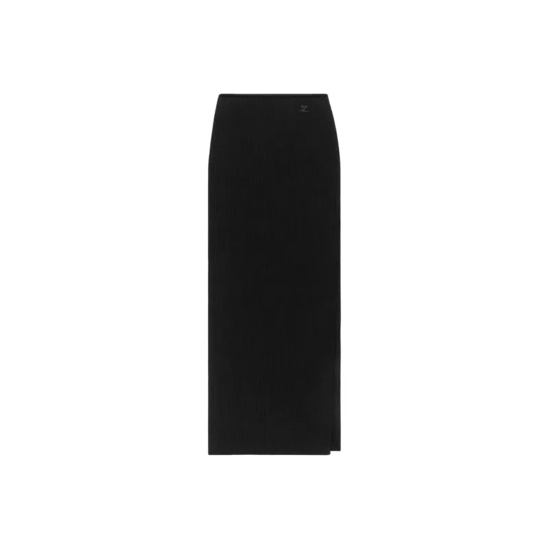 COURREGES Tube Rib Knit Long Skirt-0