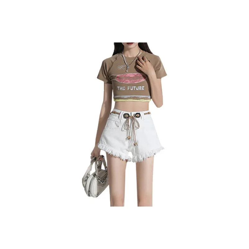 Concubine Zhu Denim Shorts Women's Gray-1