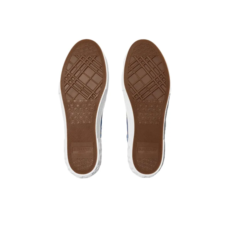Burberry Low Top Canvas Shoes Men's Blue-5