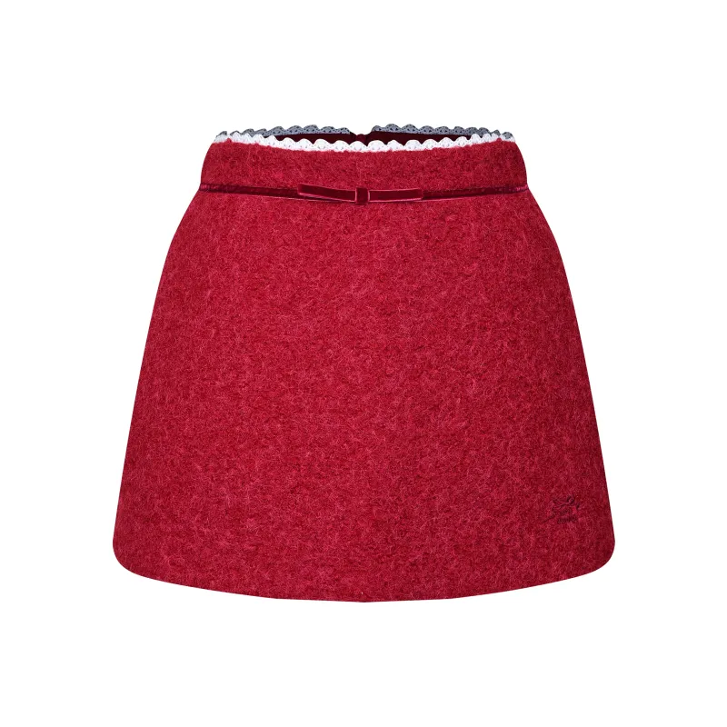 NTOT Casual Short Skirts Women's Red-0