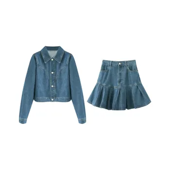 Juden Choi Skirt Set Women's Denim Blue