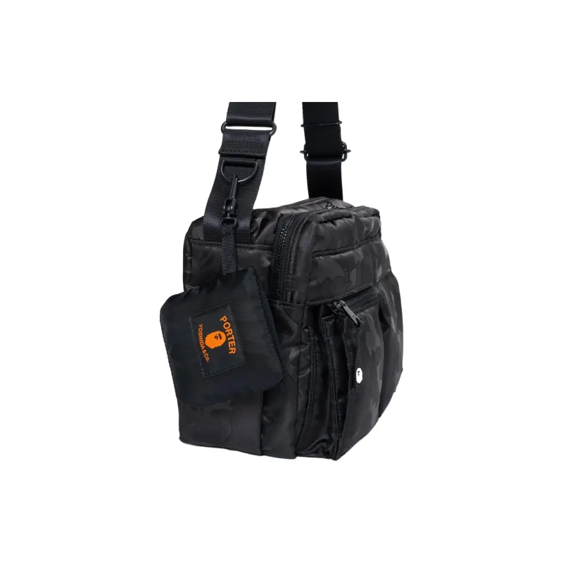 A BATHING APE PORTER Collaboration Polyester Shoulder Bag, Crossbody Bag Unisex Black-5