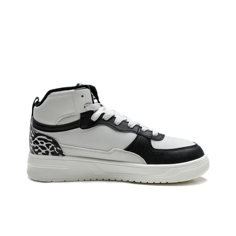 QIAODAN Dry Anti Slip Wear Resistant High Top Skateboard Shoes Men's Gray Black-1