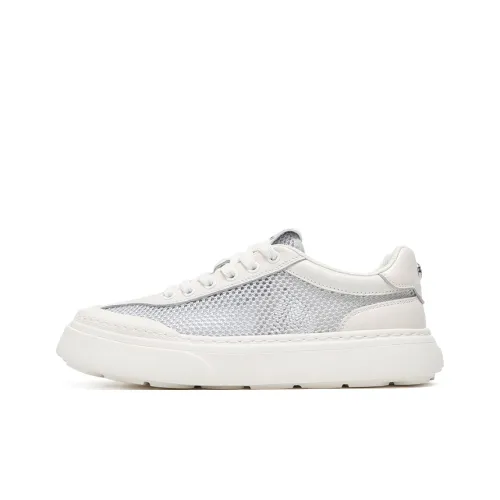 PT'SON Lightweight And Breathable Low Top Skateboard Shoes Men's White Gray