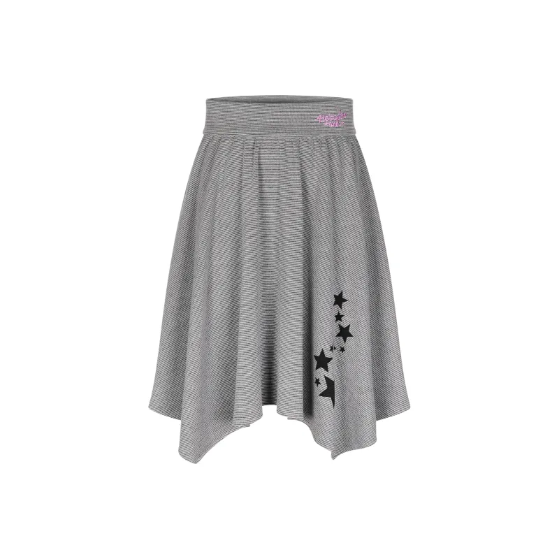 BETWEENAND Casual Short Skirts Women's Gray Stripes-0