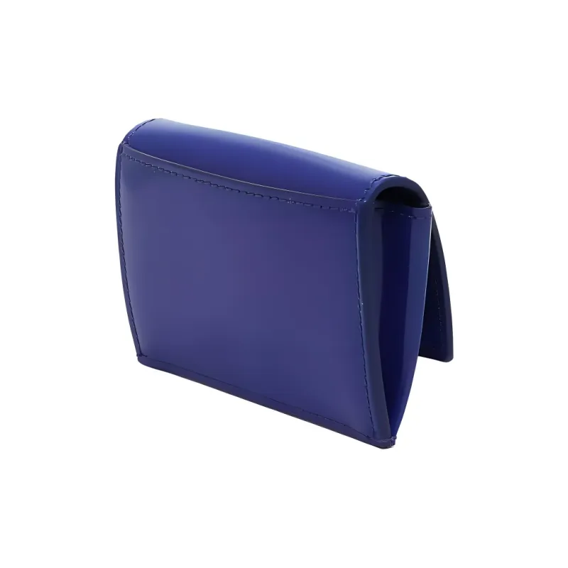 FERRAGAMO Smooth Calf Leather Card Holder Women's Blue-3