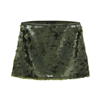 URBAN REVIVO Casual Short Skirts Women's Dark Green