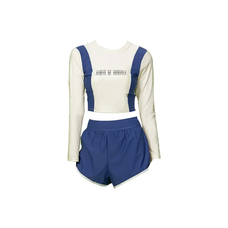 Hao Zhilang Two Piece Swimsuits Women's Navy Blue-0