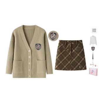 Tokyo Season Skirt Set Autumn And Winter Season Women's Gift Box Set Khaki