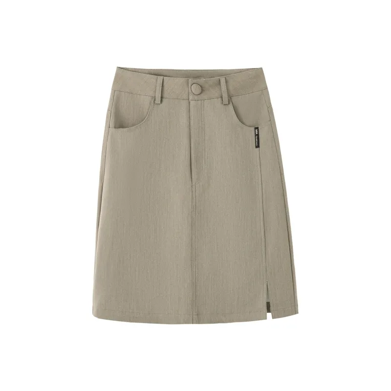 0571 Family Casual Short Skirts Women's Khaki-0