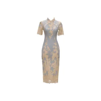 Red Colored Clothes Cheongsam Women's Blue