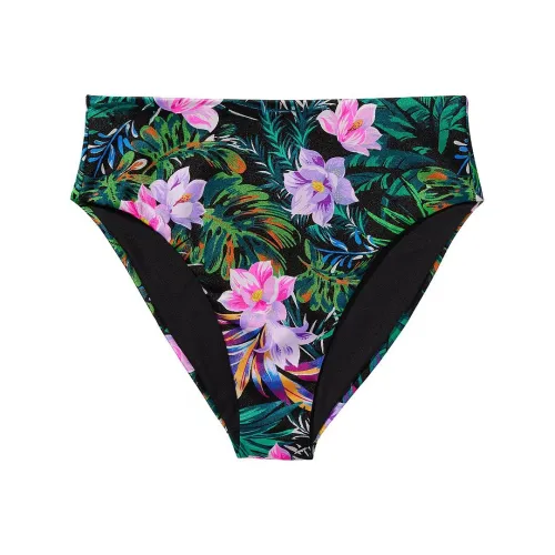 Victoria's Secret PINK Mix & Match High-Waist Full-Coverage BikiniBottom/BT Swimming Shorts Women's Black Tropical