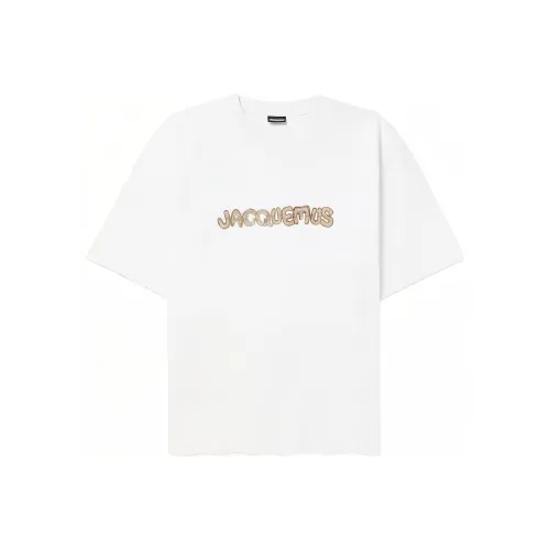 Jacquemus Le T Shirt Raphia Logo T shirt Print Macrame Logo White