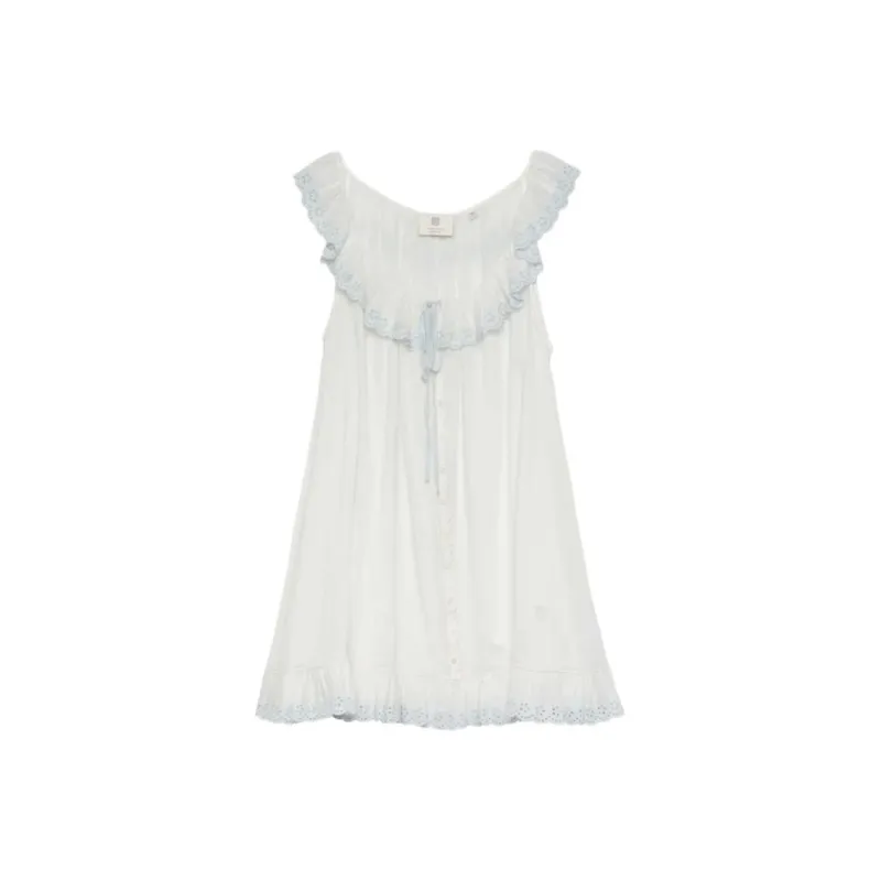 DOEN LILLIAN NIGHTGOWN Sleeveless Dress Women's White-0
