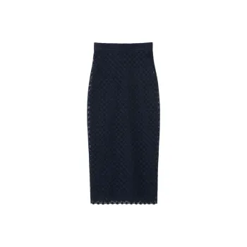 GUCCI SS24 Casual Long Skirt Women's Dark Blue