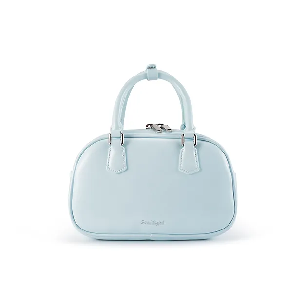 Soullight Soft Skin Feel Boston Bag Cell Phone Pouch Crossbody One Shoulder Handbag Medium Size Women's Sky Blue-2