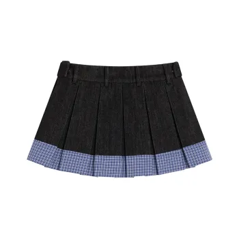 Ouyang Casual Short Skirts Women's Denim Blue