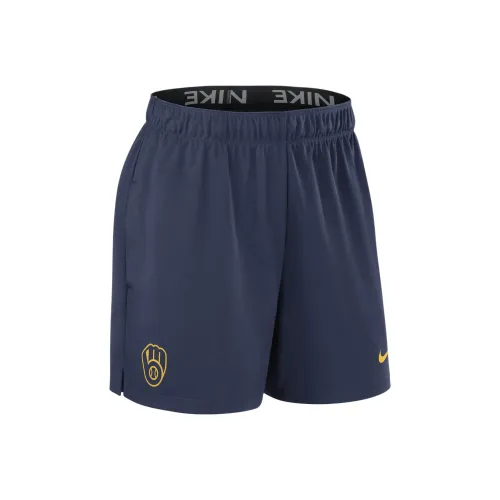 Nike Milwaukee Brewers Authentic Collection Practice Sports Shorts Women's Marine Blue