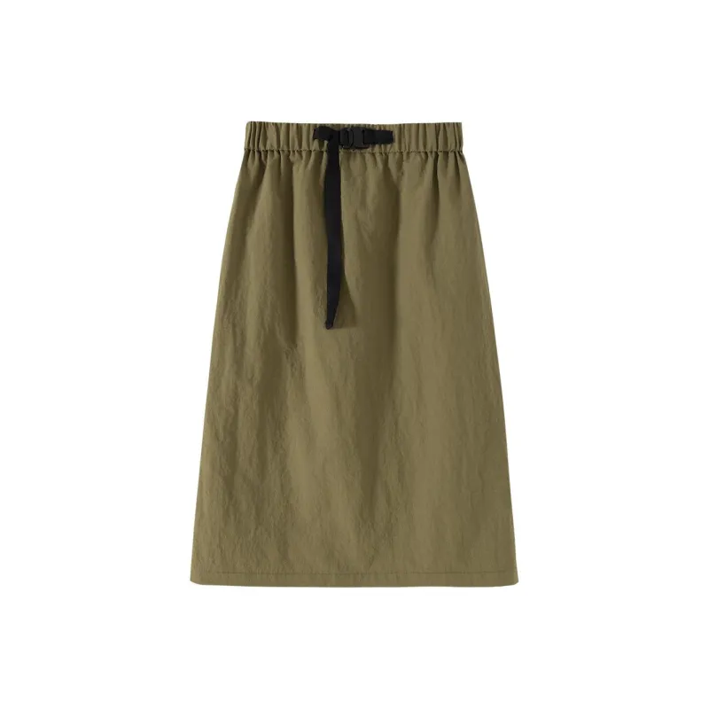 Hacikis Casual Long Skirts Women's Jade Fruit Green-0