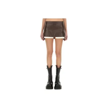RICK OWENS Fog Cutoff Mini Skirt 'Mahogany'