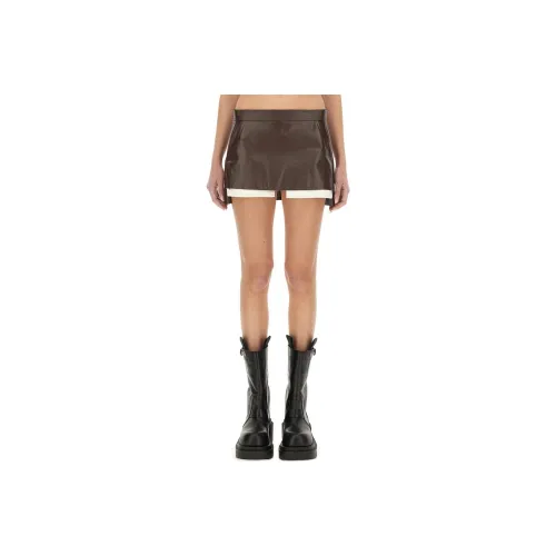 RICK OWENS Fog Cutoff Mini Skirt 'Mahogany'
