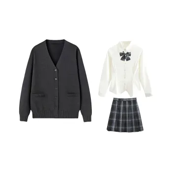 SHENBEI JK Two Piece Skirt Sets Women's