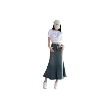 XIANSINIAO Denim Long Skirt Women's