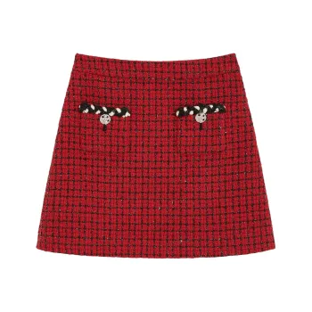 Bebe Casual Short Skirts Women's Black/Red